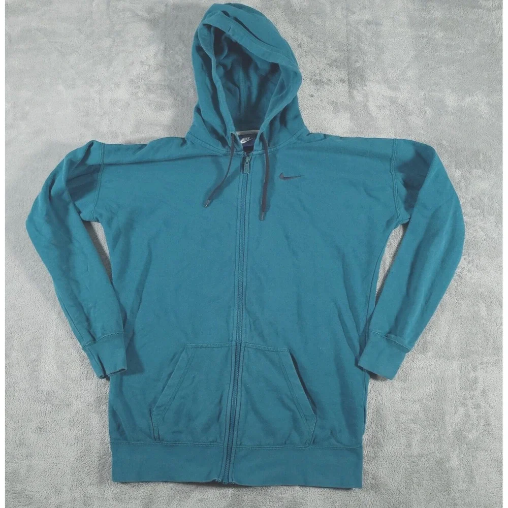 Nike Womens Club Hoodie Size Small Green Outdoors Casual Full Zip 684901